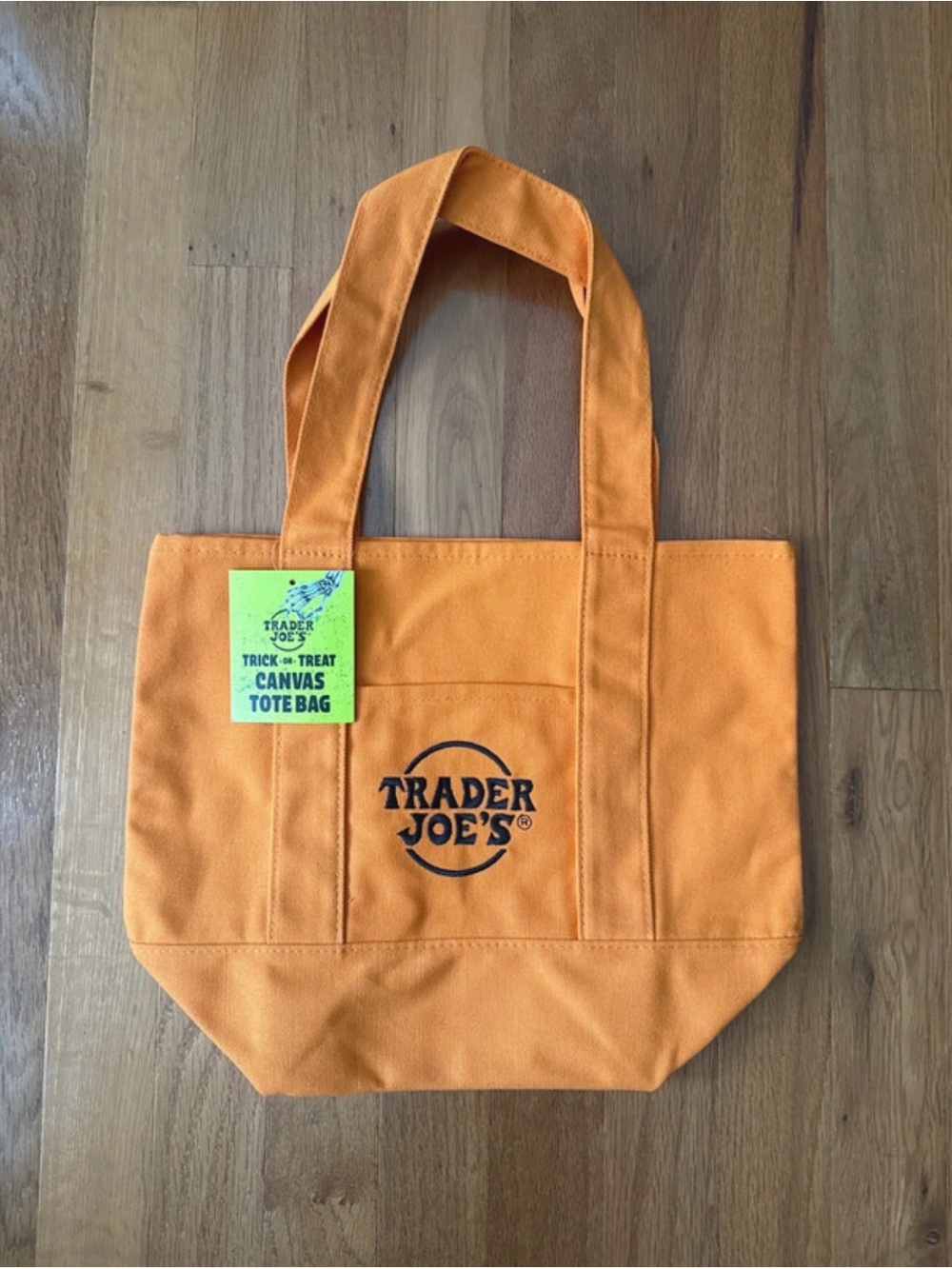 Trader Joe’s Orange and Black Halloween Trick-or-Treat Mini Canvas Tote Bags